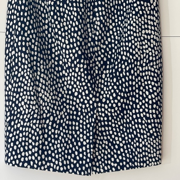 J Crew Women's Navy White Dot High Waisted Straight Pencil Cotton Midi Skirt, 00 - Picture 7 of 12